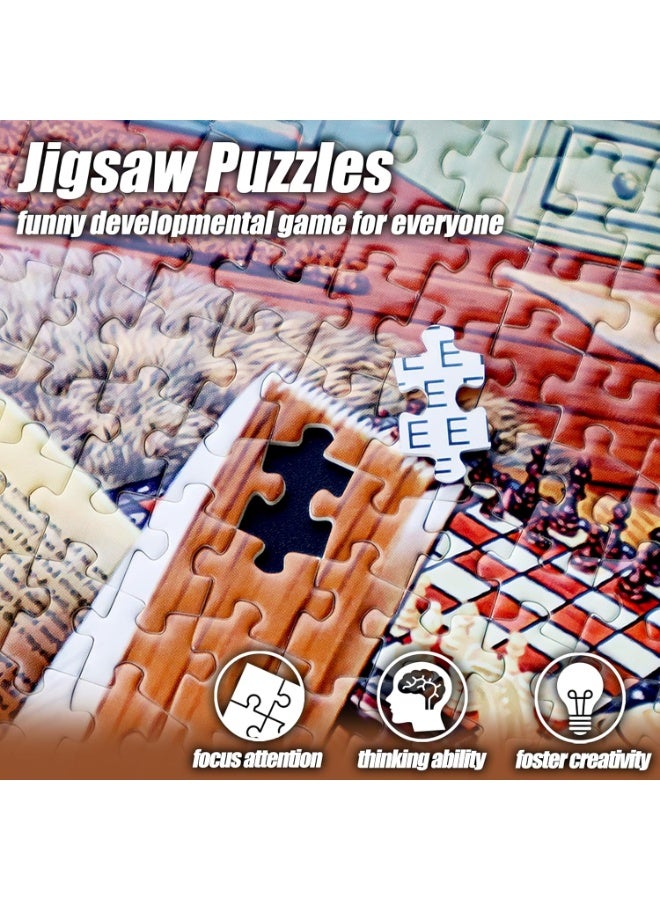 1000 Pieces for Adults Mini Puzzles Micro Pieces Challenging Difficult Puzzles Christmas Birthday Gift Game Toys Reading time 19.69 x 29.53 Inches - Image 4